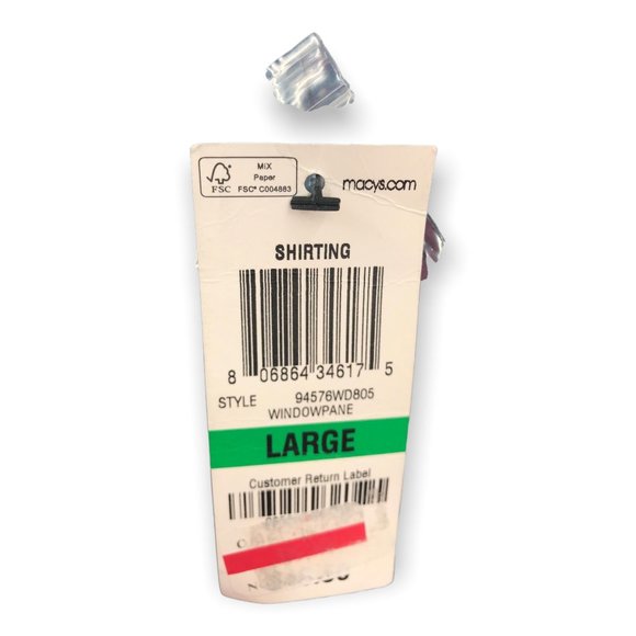 ^ Style & Co Women's Large Printed Back Denim Style Shirt Windowpane Blue Plai… - Picture 5 of 5